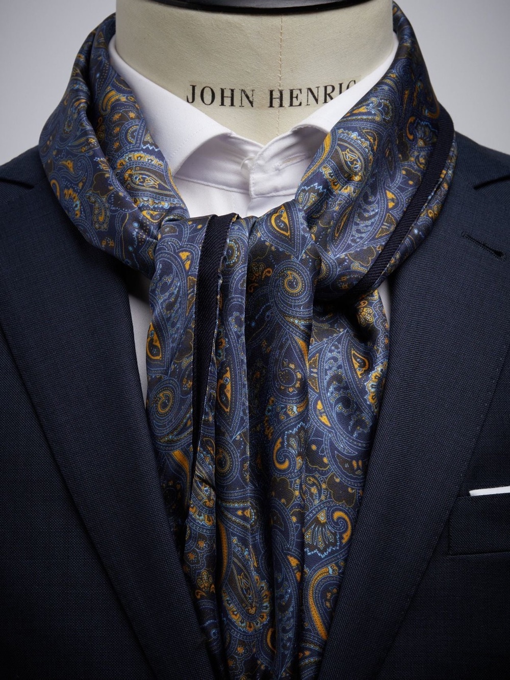 John Henric Blue Scarf
Wool Silk